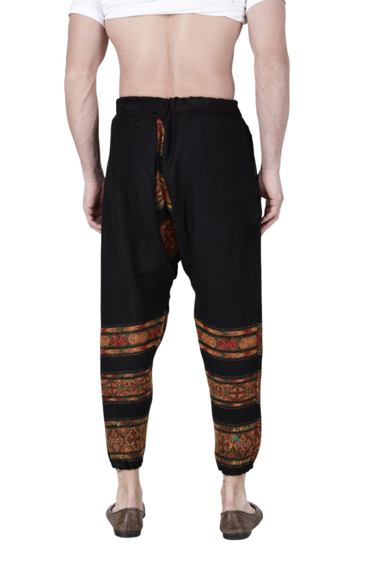 yoga pajama for men loose black 3 patti