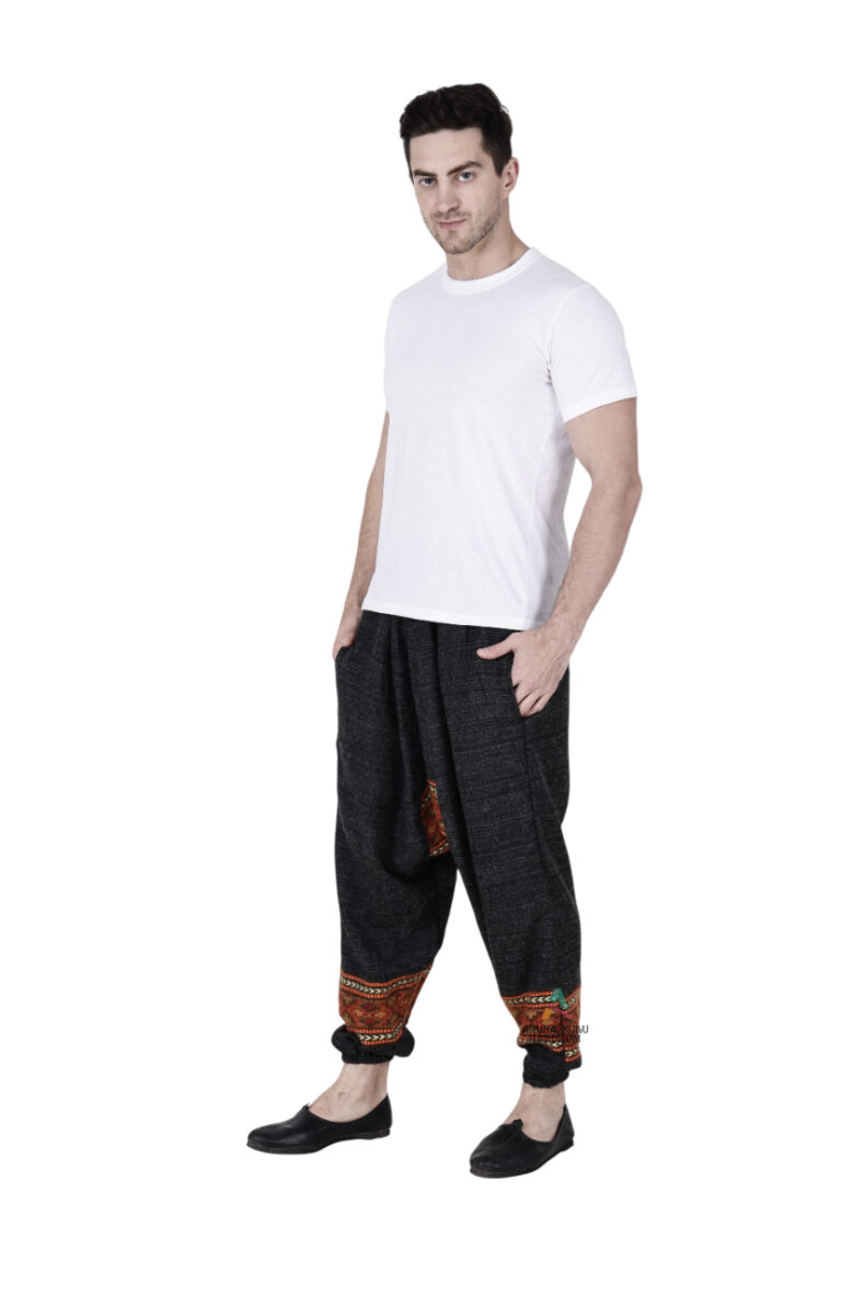 yoga pajama for men loose single patti black - Image 6