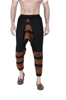 yoga pajama for men loose black 3 patti