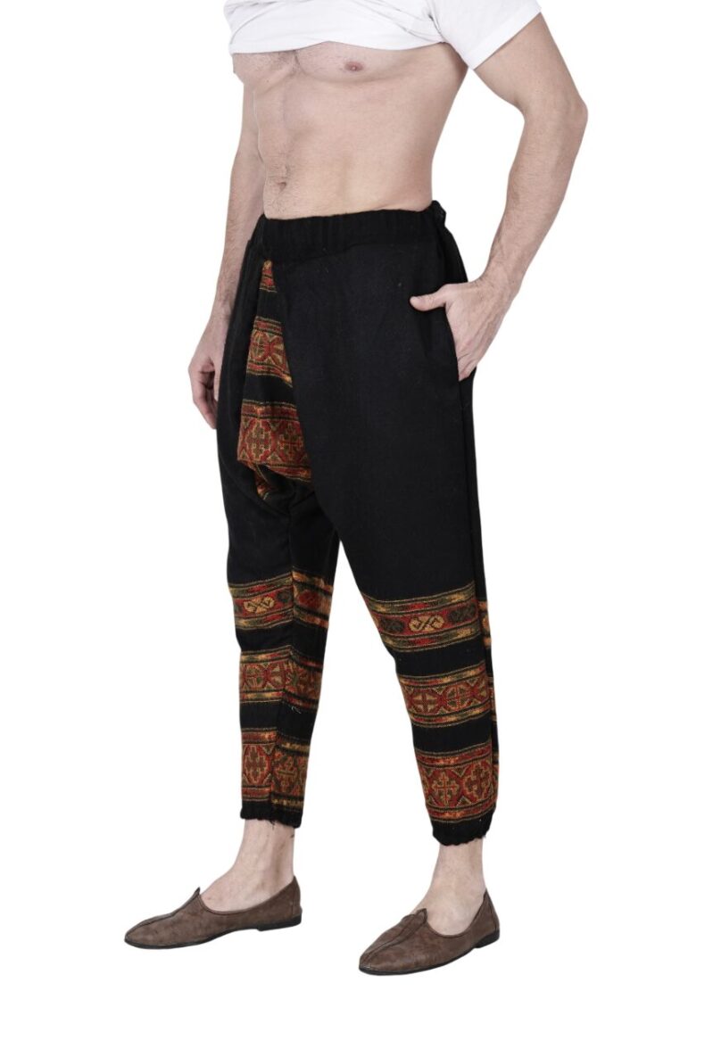 yoga pajama for men loose black 3 patti - Image 2